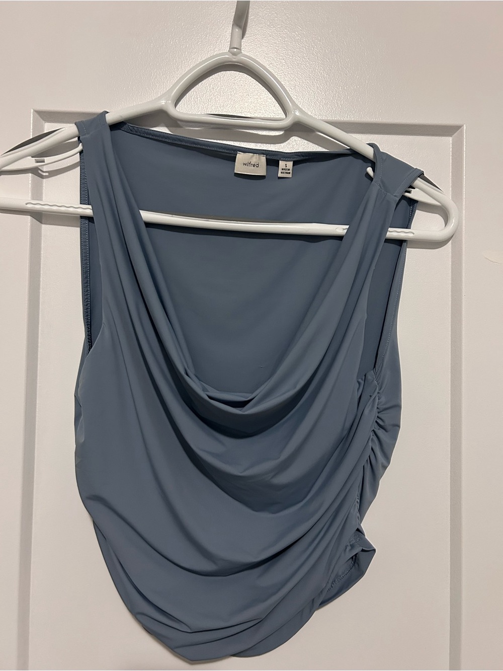 Wilfred Sleeveless Cowl Top - Slate Blue